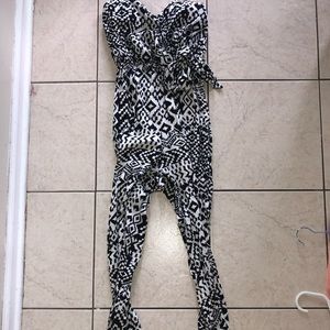Strapless/sweetheart neckline pantsuit